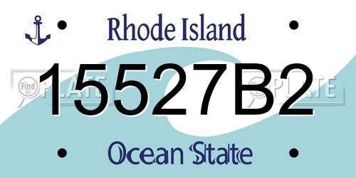 15527B2 Rhode Island License Plate
