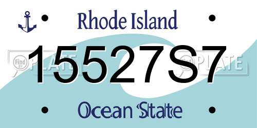 15527S7 Rhode Island License Plate