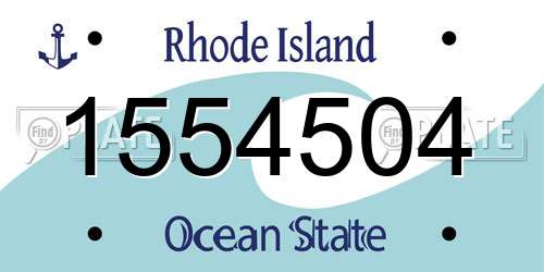 1554504 Rhode Island License Plate