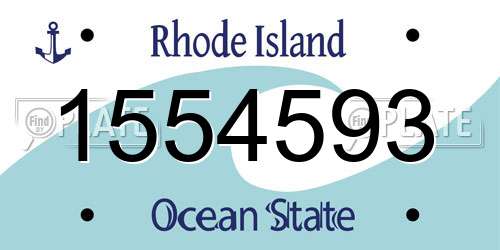 1554593 Rhode Island License Plate