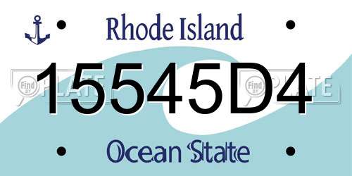 15545D4 Rhode Island License Plate
