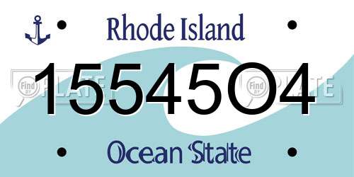 15545O4 Rhode Island License Plate