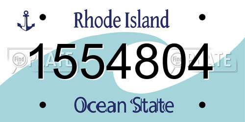 1554804 Rhode Island License Plate