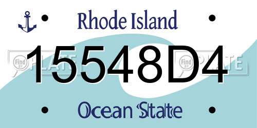 15548D4 Rhode Island License Plate