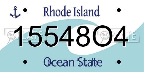 15548O4 Rhode Island License Plate