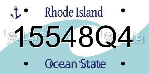 15548Q4 Rhode Island License Plate