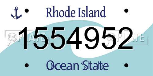 1554952 Rhode Island License Plate