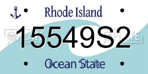 15549S2 Rhode Island License Plate