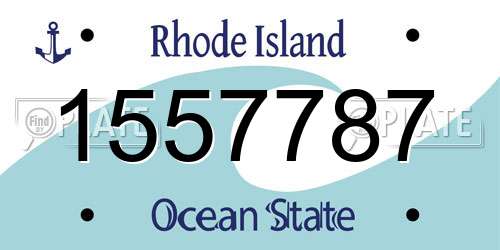1557787 Rhode Island License Plate
