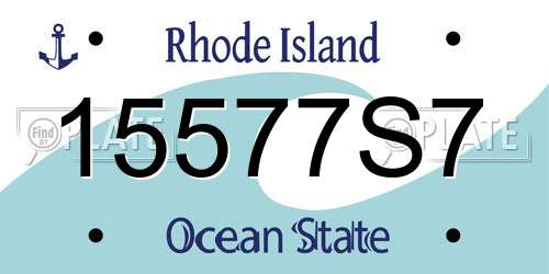 15577S7 Rhode Island License Plate