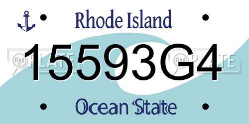 15593G4 Rhode Island License Plate