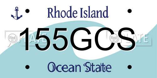 155GCS Rhode Island License Plate