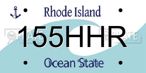 155HHR Rhode Island License Plate