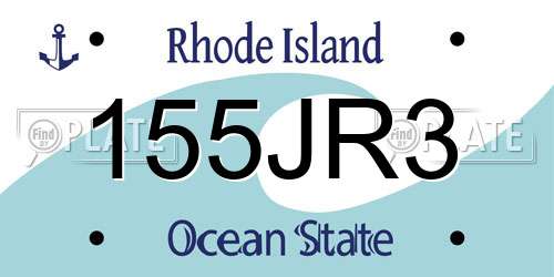 155JR3 Rhode Island License Plate