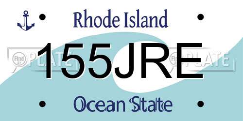 155JRE Rhode Island License Plate