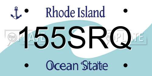 155SRQ Rhode Island License Plate