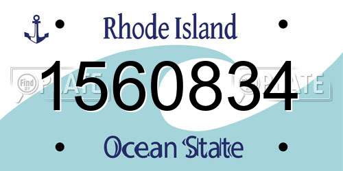 1560834 Rhode Island License Plate