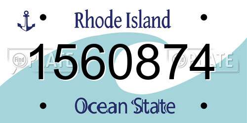 1560874 Rhode Island License Plate