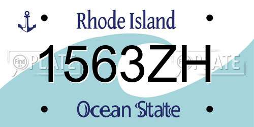 1563ZH Rhode Island License Plate