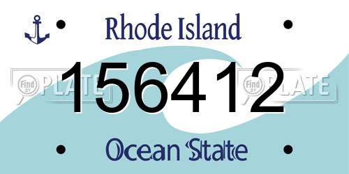 156412 Rhode Island License Plate