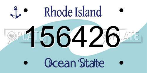 156426 Rhode Island License Plate