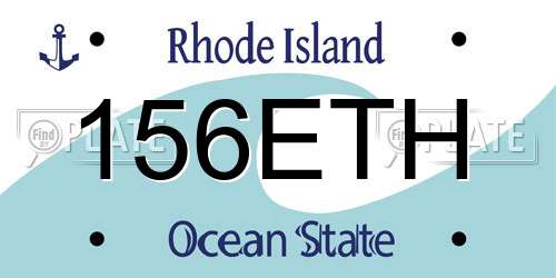 156ETH Rhode Island License Plate