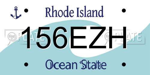 156EZH Rhode Island License Plate