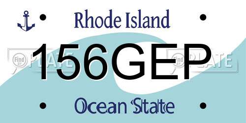 156GEP Rhode Island License Plate