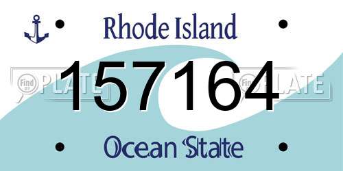 157164 Rhode Island License Plate