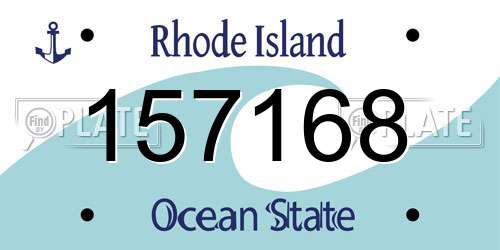 157168 Rhode Island License Plate