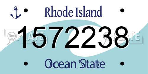 1572238 Rhode Island License Plate