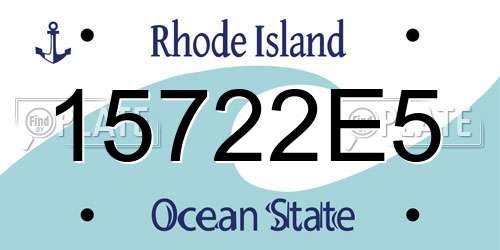 15722E5 Rhode Island License Plate