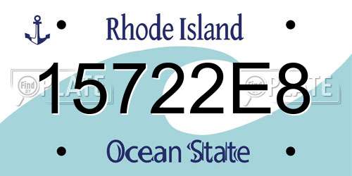 15722E8 Rhode Island License Plate