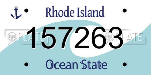 157263 Rhode Island License Plate