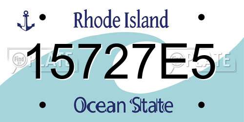 15727E5 Rhode Island License Plate
