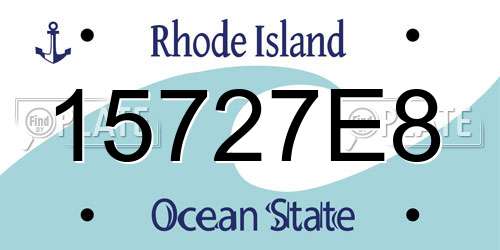 15727E8 Rhode Island License Plate