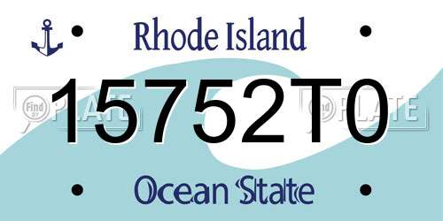 15752T0 Rhode Island License Plate