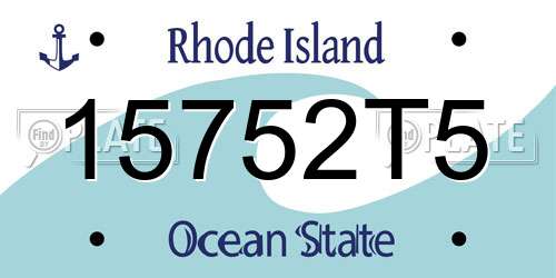 15752T5 Rhode Island License Plate