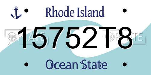15752T8 Rhode Island License Plate