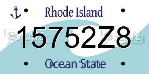 15752Z8 Rhode Island License Plate