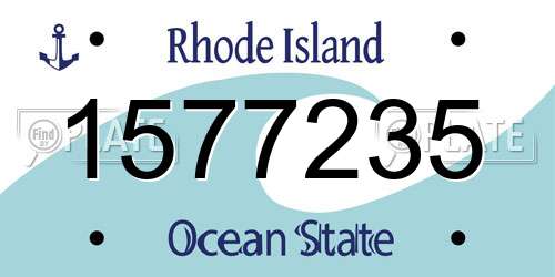 1577235 Rhode Island License Plate
