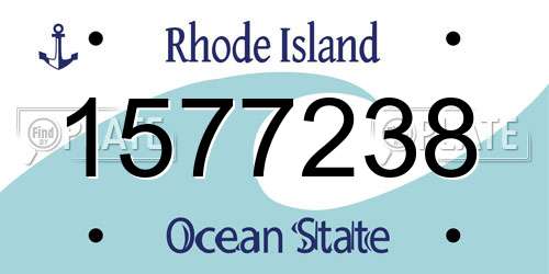 1577238 Rhode Island License Plate
