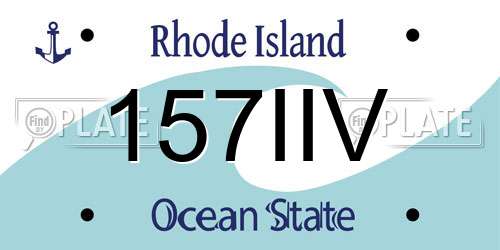 157IIV Rhode Island License Plate