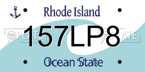 157LP8 Rhode Island License Plate