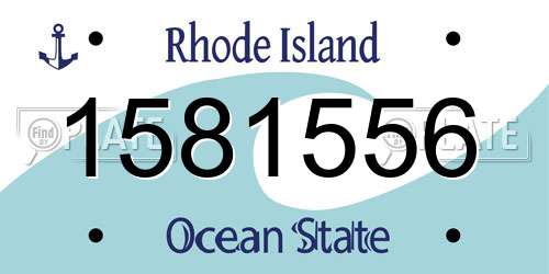 1581556 Rhode Island License Plate