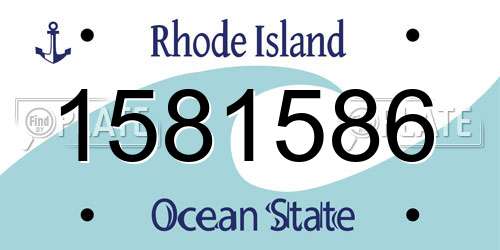 1581586 Rhode Island License Plate