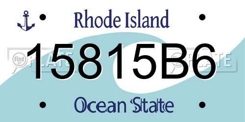 15815B6 Rhode Island License Plate