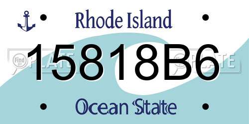 15818B6 Rhode Island License Plate