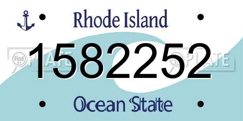 1582252 Rhode Island License Plate
