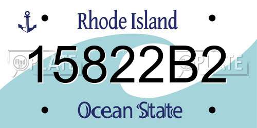 15822B2 Rhode Island License Plate